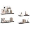 vidaXL &Eacute;tag&egrave;re murale flottante 4 pcs Gris brillant 80x23,5x3,8 cm MDF