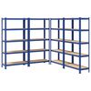 vidaXL &Eacute;tag&egrave;res de rangement &agrave; 5 niveaux 4 pcs bleu