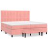 vidaXL Sommier &agrave; lattes de lit avec matelas Rose 200x200 cm Velours