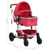 vidaXL Poussette pour b&eacute;b&eacute; 3-en-1 Rouge Aluminium