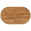 vidaXL Plateau de table ovale Bois de teck massif Naturel