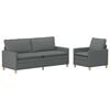 vidaXL Ensemble de Canap&eacute;s 2 pc Gris fonc&eacute; Tissu