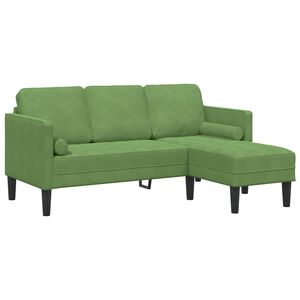 vidaXL Ensemble de Canap&eacute;s avec coussin Vert clair Polyester