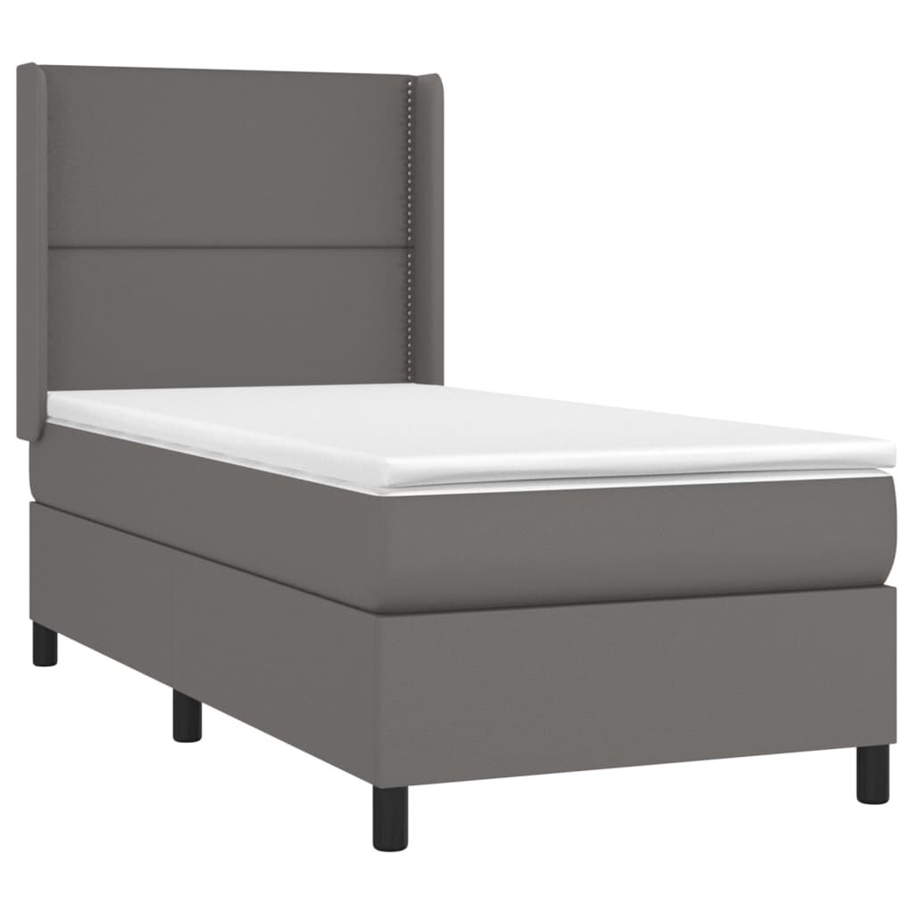 vidaXL Sommier à lattes de lit matelas LED Gris 80x200 cm Similicuir