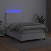 vidaXL Sommier &agrave; lattes de lit avec matelas et LED Blanc 120x200 cm