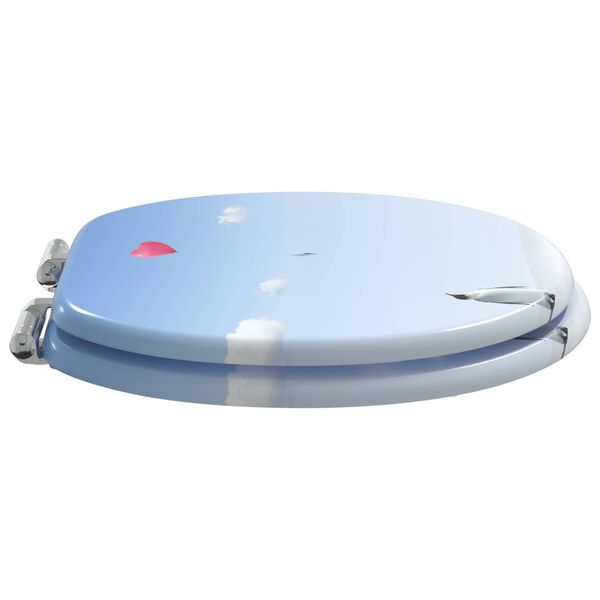 vidaXL Si&egrave;ge de toilette 2 pcs Bleu 44 x 38 cm Panneau MDF