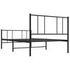 vidaXL Cadre de lit m&eacute;tal sans matelas avec pied de lit noir 80x200 cm
