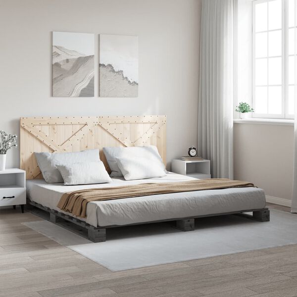 vidaXL Cadre de lit sans matelas gris 200x200 cm bois massif de pin