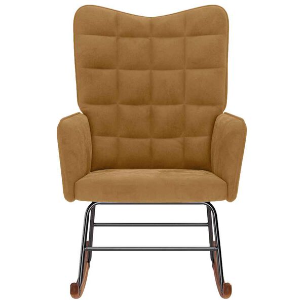vidaXL Chaise à bascule Marron Velours