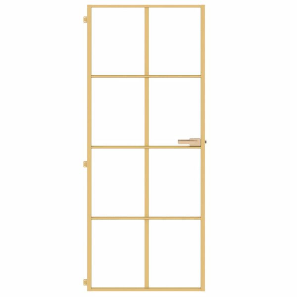 vidaXL Porte int&eacute;rieure mince dor&eacute; 83x201,5 cm verre tremp&eacute; aluminium