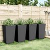 vidaXL Jardinières 4 pcs noir 32,5x32,5x57 cm polypropylène
