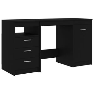 vidaXL Bureau Noir 140x50x76 cm Bois d&rsquo;ing&eacute;nierie