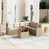 vidaXL Salon de jardin avec coussins 7 pcs beige r&eacute;sine tress&eacute;e