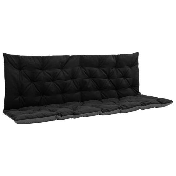 vidaXL Coussin pour balancelle Noir et gris 150 cm Tissu
