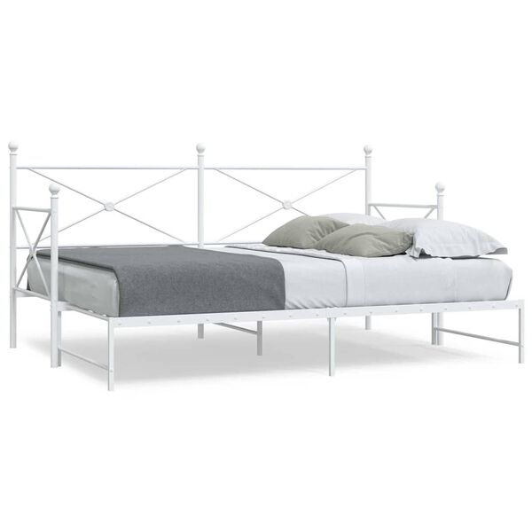 vidaXL Lit de jour avec gigogne sans matelas blanc 75x190 cm