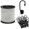 vidaXL Cords &eacute;lastiques avec crochets 4 mm Noir et Blanc