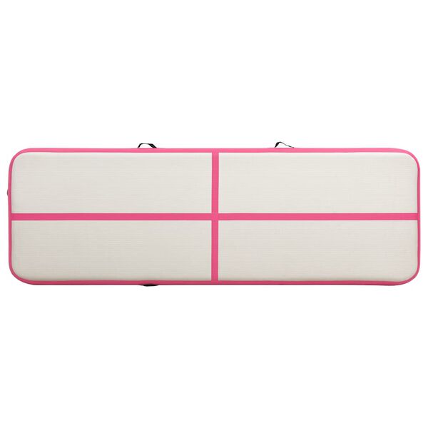 vidaXL Tapis gonflable de gymnastique avec pompe 400x100x15cm PVC Rose