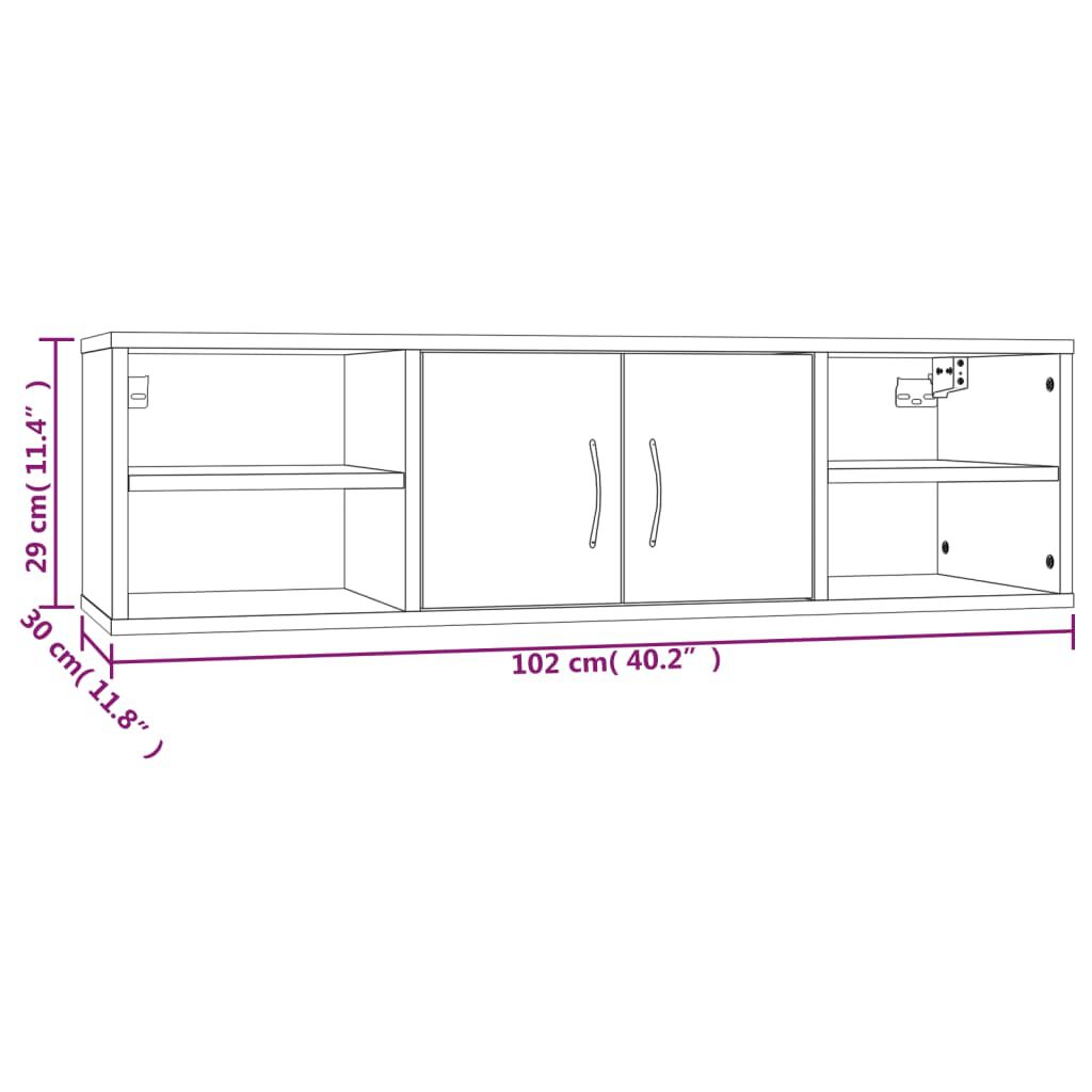 vidaXL Étagère murale Sonoma gris 102x30x29 cm Bois ingénierie