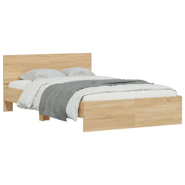 vidaXL Cadre de lit sans matelas chêne sonoma 120x200 cm