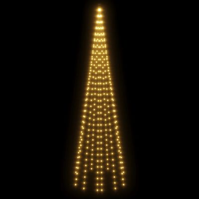 vidaXL Sapin de Noël sur mât de drapeau 310 LED Blanc chaud 300 cm