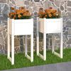 vidaXL Jardini&egrave;res 2 pcs Blanc 40x40x81 cm Bois massif de pin
