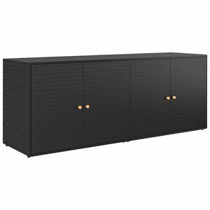 vidaXL Armoire de rangement de jardin Noir 198x55,5x80 cm R&eacute;sine tress&eacute;e