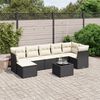 vidaXL Salon de jardin 7 pcs avec coussins noir r&eacute;sine tress&eacute;e