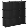 vidaXL Cubes de rangement 9 pcs avec portes noir PP