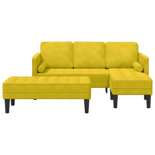 vidaXL Ensemble de Canap&eacute;s avec coussin 2 pcs Jaune Polyester