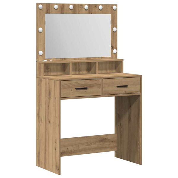 vidaXL Table de Toilette avec tiroir Ch&ecirc;ne artisanal 79 x 41 x 135 cm