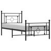 vidaXL Cadre de lit m&eacute;tal sans matelas avec pied de lit noir 90x190 cm
