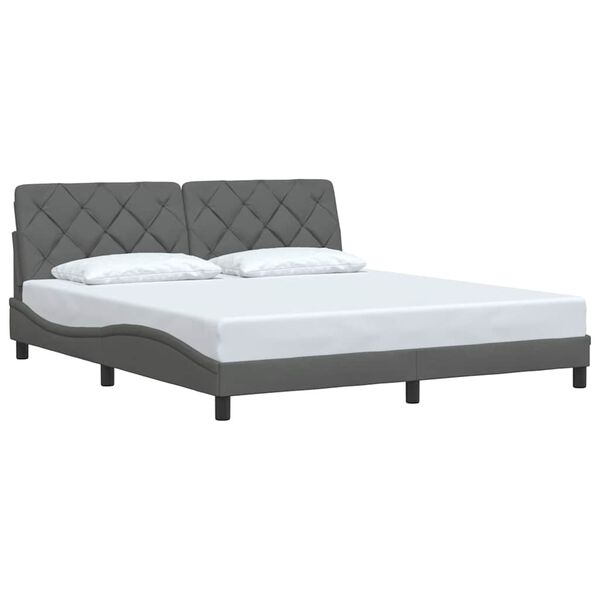 vidaXL Cadre de lit sans matelas gris fonc&eacute; 180x200 cm tissu