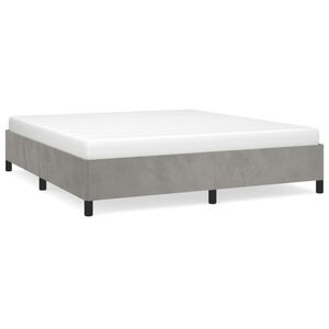vidaXL Cadre de lit sans matelas gris clair 160x200 cm velours