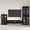 vidaXL Ensemble meuble TV avec tiroir FLORIN Noir Bois d'ing&eacute;nierie
