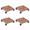 vidaXL Chariots &agrave; plantes 4 pcs Marron 30x30x7,5 cm WPC