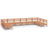 vidaXL Salon de jardin 10 pcs Marron miel Bois de pin massif