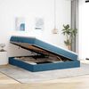 vidaXL Lit avec rangement et matelas Bleu foncé 160 x 200 cm Velours