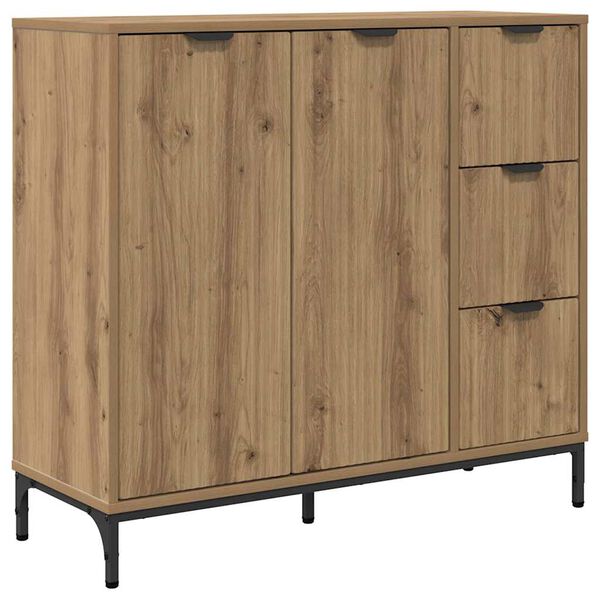 vidaXL Buffet Ch&ecirc;ne artisanal 89,5 x 33 x 82 cm Bois d'ing&eacute;nierie