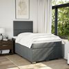 vidaXL Sommier &agrave; lattes de lit avec matelas gris fonc&eacute; 120x190cm tissu