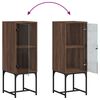 vidaXL Armoire lat&eacute;rale avec porte en verre ch&ecirc;ne marron 35x37x100 cm