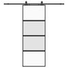 vidaXL Porte coulissante kit quincaillerie noir 76x205 cm verre tremp&eacute;