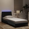 vidaXL Cadre de lit avec LED sans matelas Hanko noir 80x200 cm velours