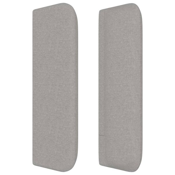 vidaXL T&ecirc;te de lit avec oreilles Gris clair 163x16x78/88 cm Tissu