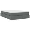 vidaXL Lit avec rangement et matelas Gris fonc&eacute; 140 x 200 cm Polyester