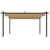 vidaXL Tonnelle de jardin avec toit rétractable 4x3 m Taupe