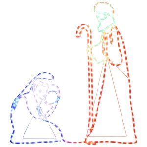 vidaXL Figurine de No&euml;l Marie et Joseph avec 264 LED 40x55 et 38x100cm