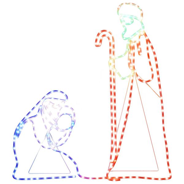 vidaXL Figurine de No&euml;l Marie et Joseph avec 264 LED 40x55 et 38x100cm