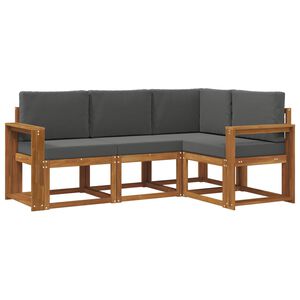 vidaXL Ensemble de canap&eacute;s d'ext&eacute;rieur 4 pcs Naturel et Anthracite