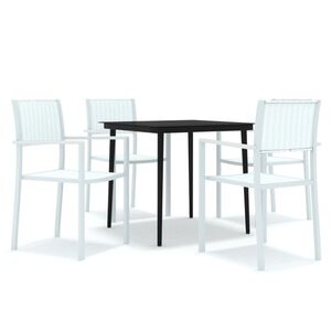 vidaXL Ensemble &agrave; manger de jardin 5 pcs Blanc