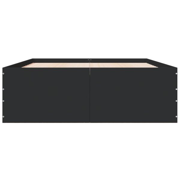 vidaXL Cadre de lit sans matelas noir 140x190 cm